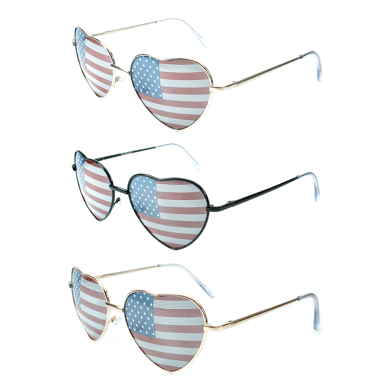 American Flag Sunglasses Heart Shape